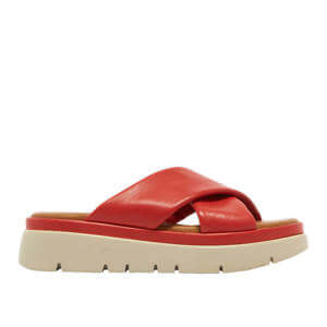 Carl Scarpa Soria Red Leather Platform Sandals